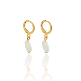 Mother Pearl Dangle Round Earrings