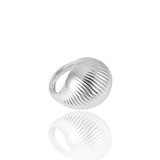 High End Exclusive Thick Croissant Ribbed Dome Ring (D110)