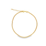 2mm Flat Curb Cuban Chain Anklet (E63)