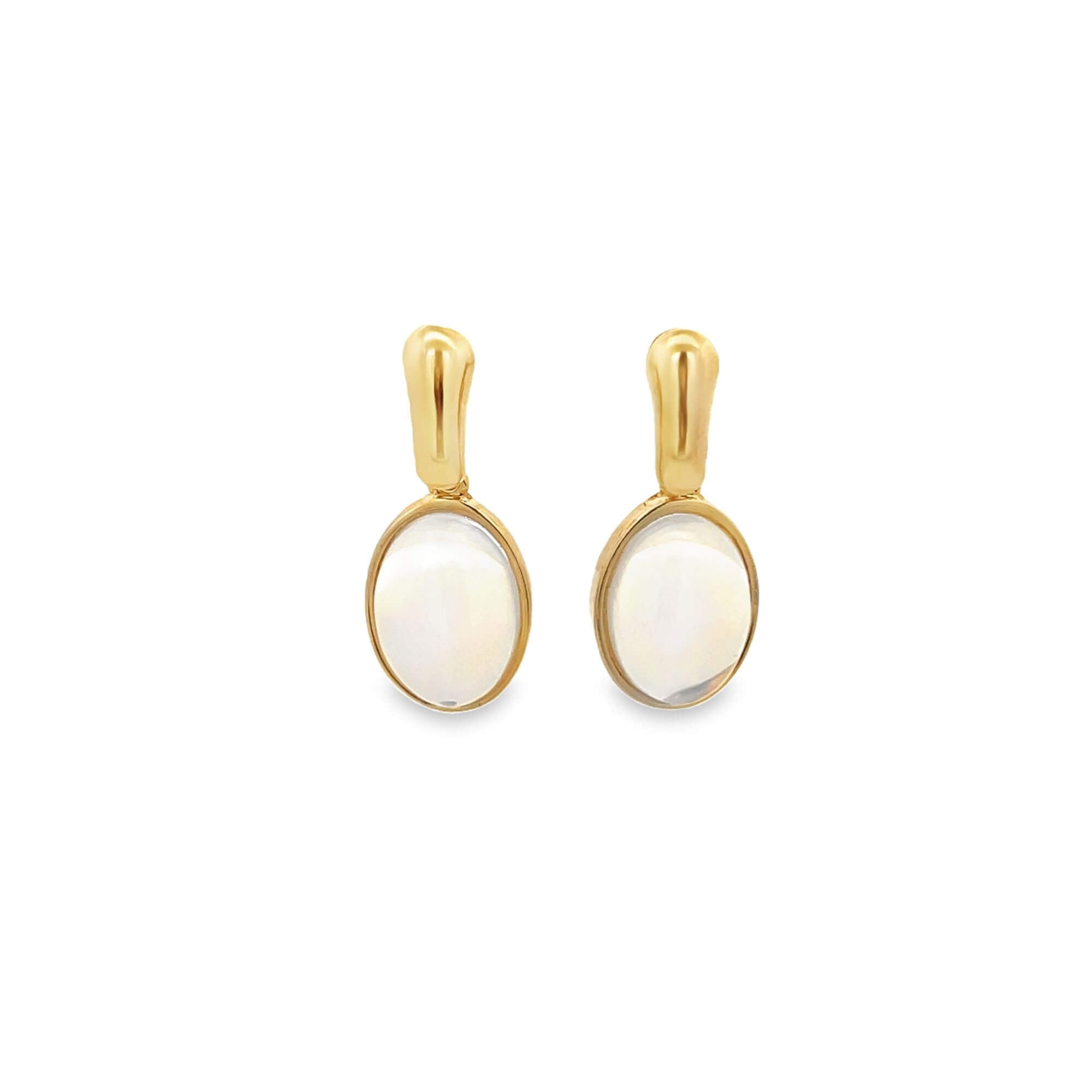 Oval Natural Gemstone Drop Earrings (K198A)
