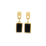 Rectangle Natural Gemstone Drop Earrings (K368A)