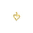 A gold heart pendant encrusted with sparkling cubic zirconia stones rests against a plain white background.