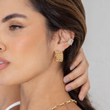6 Layered CZ Stone Ear Cuff (L167)