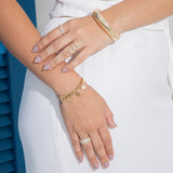 7mm Cuban Curb Chain Bracelet With Star Charms (I251)