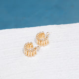 Ribbed Minimalist Mini Hoops (K310A)