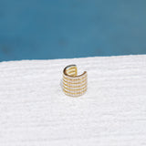 6 Layered CZ Stone Ear Cuff (L167)