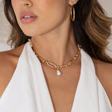 Rolo Round Link Decorated Necklace (F18)