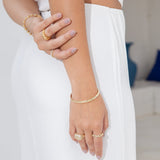 Wrist Cuff Bangle Bracelet With CZ Stones (B8)