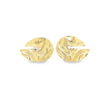 18K Gold Filled Circle Cut Minimalist Stud Earrings (K373)