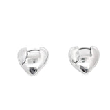 Eccentric Leverback Heart Shaped Huggies Earrings (J134B)