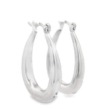 Oval Thick Lever Back Hoop Earrings (J88)