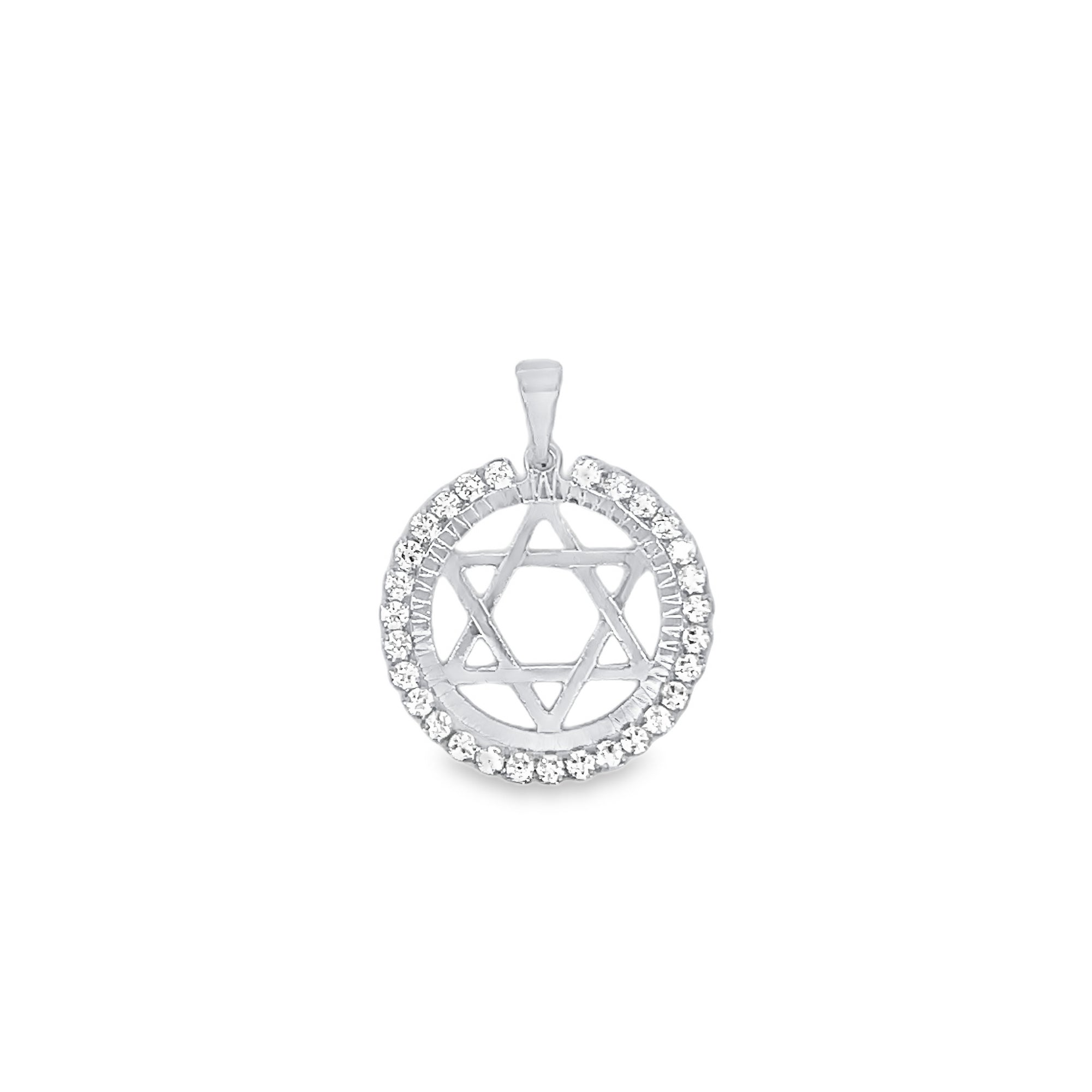 CZ Stone Star of David Pendant (A185)