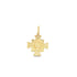 A detailed gold Saint Benedict cross pendant features intricate engravings against a clean white background.