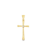 Rounded Cross Crucifix Pendant with CZ Stones