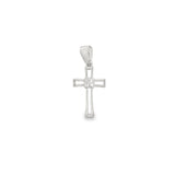 Outlined Cross Pendant with Four CZ Stones