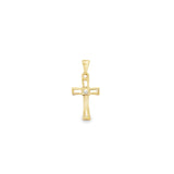 Gold Filled Cross Pendant with CZ Stone - Elegant Crucifix