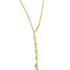A delicate gold herringbone chain necklace twists gracefully in a y-shape against a white background.