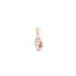 A delicate gold seashell pendant hangs against a clean white background.