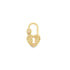 A textured gold heart-shaped padlock charm features a keyhole at its center.