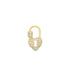 A gold heart-shaped padlock pendant sparkles with pave-set diamonds against a plain white background.
