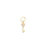 A delicate gold key charm sparkles with embedded crystals against a plain white background.