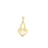 A polished gold heart-shaped padlock pendant features a classic keyhole cutout and a bail on a plain white background.