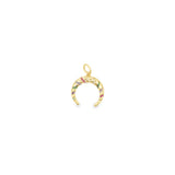 18K Gold Filled Slim Croissant Pendant With Colorful CZ Stones