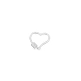 Gold Filled Heart-Shaped Carabiner Lock Screw Clasp with CZ Stones (XX14)