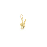 18K Gold Filled Victory Peace V Hand Sign Pendant (A208)