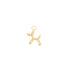 A shiny gold balloon dog pendant hangs from a small jump ring against a plain white background.