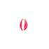 A bright pink enamel cowrie shell charm with gold trim rests against a clean white background.