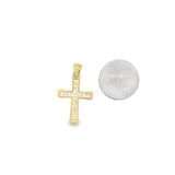 CZ Pave Wide Cross Pendant (A348)