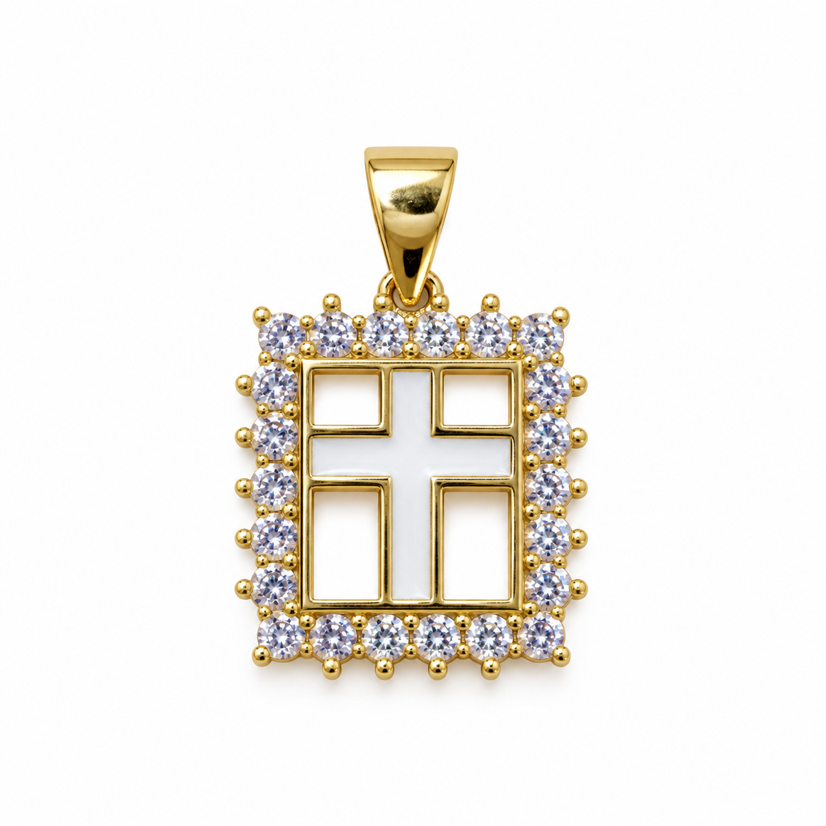 Mother of Pearl Style Cross Pendant