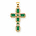 Elegant Radiant Cross Pendant featuring faceted stones and a sparkling pave border. Available in 18K Gold Filled and  with multiple color options.