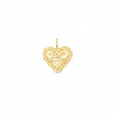 Small Bead Fluted Heart "Most Wanted" Charm