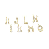 CZ Pave Glimmer Bubble Letter Pendant (A351) (A352)
