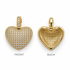 Shop a luxurious CZ heart pendant featuring round and baguette-style Cubic Zirconia. Available in Clear and Turquoise with 18K Gold Filled or Rhodium finish.