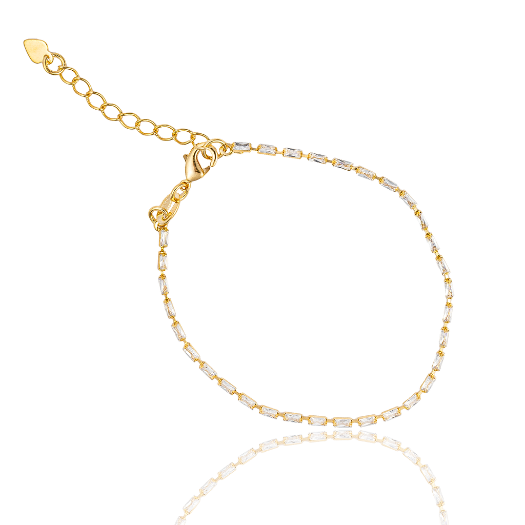 CZ Baguette Link Necklace (H272/I322A)