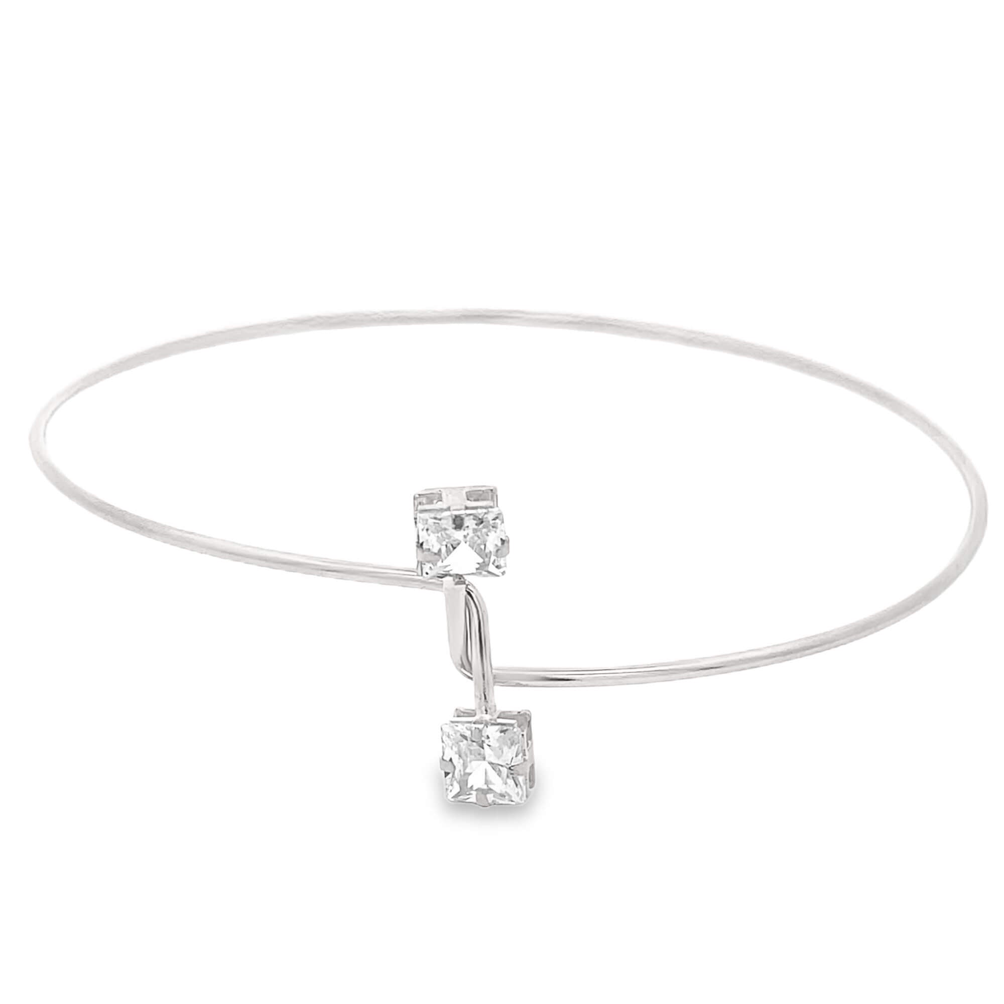 Thin CZ Square Charm Armlet (B144)