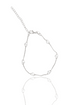 A delicate silver heart charm bracelet features a box chain and a clasp with an extension chain against a clean white background.