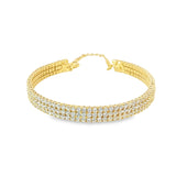 6mm CZ Layered Bangle Adjustable Bracelet (B80)