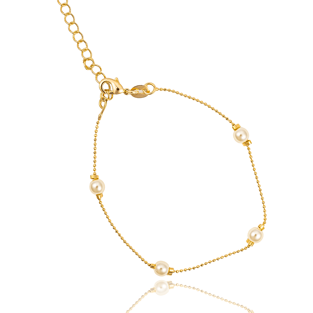 Mini Ball Chain Pearl Accent Necklace (H145/I500)