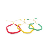 Enamel Colored Beads Adjustable Round Snake Bracelet (I454)