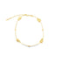 A delicate gold anklet features alternating spherical beads and miniature elephant charms along its chain.