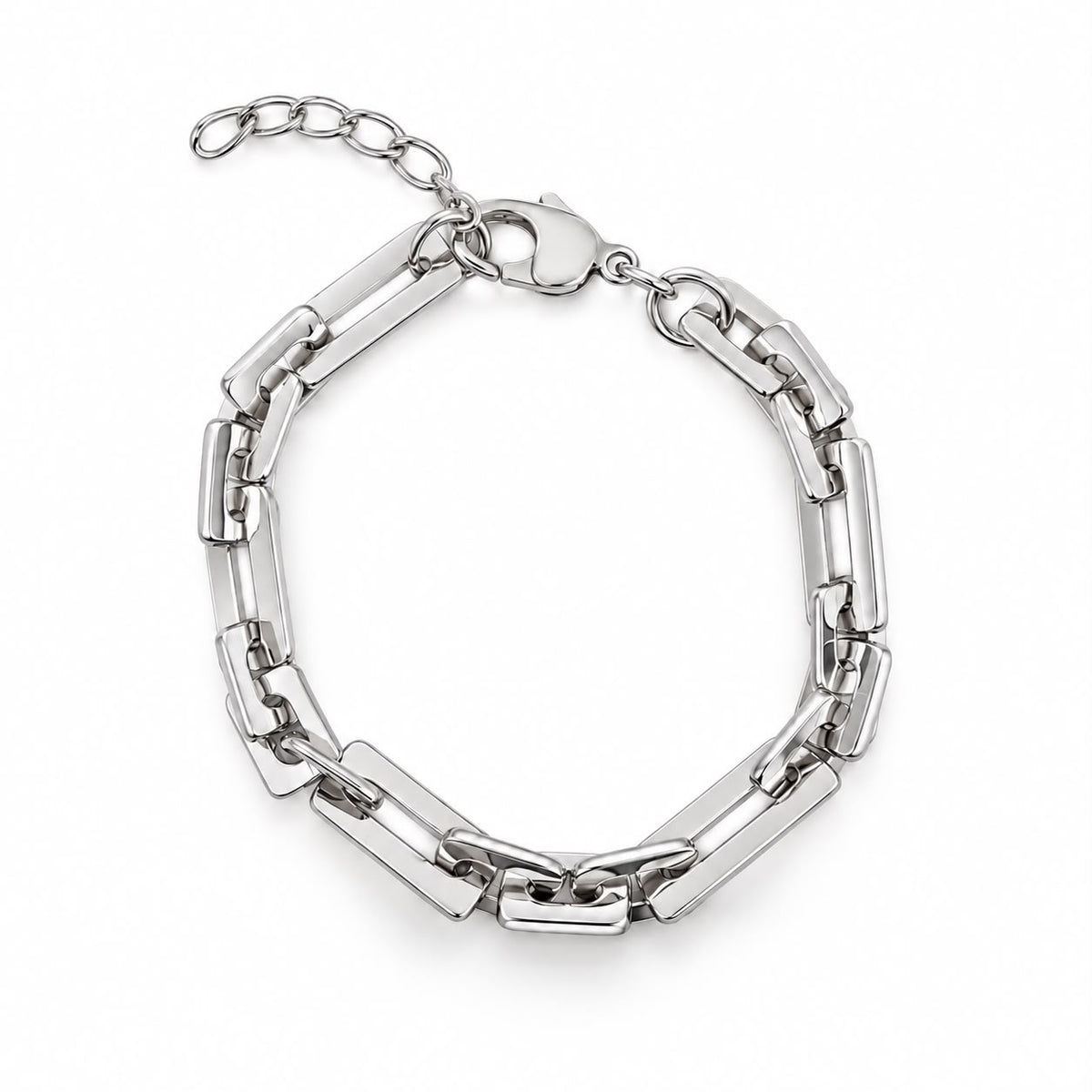 Modern Rectangular Link Necklace (F212A/I60A)