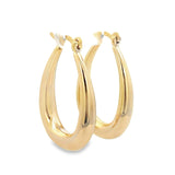 Oval Thick Lever Back Hoop Earrings (J88)