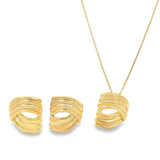 Geometric Spiral Earrings and Necklace Set (G233A)