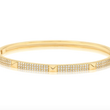 Pave 3 Row Stone Bangle (B87)