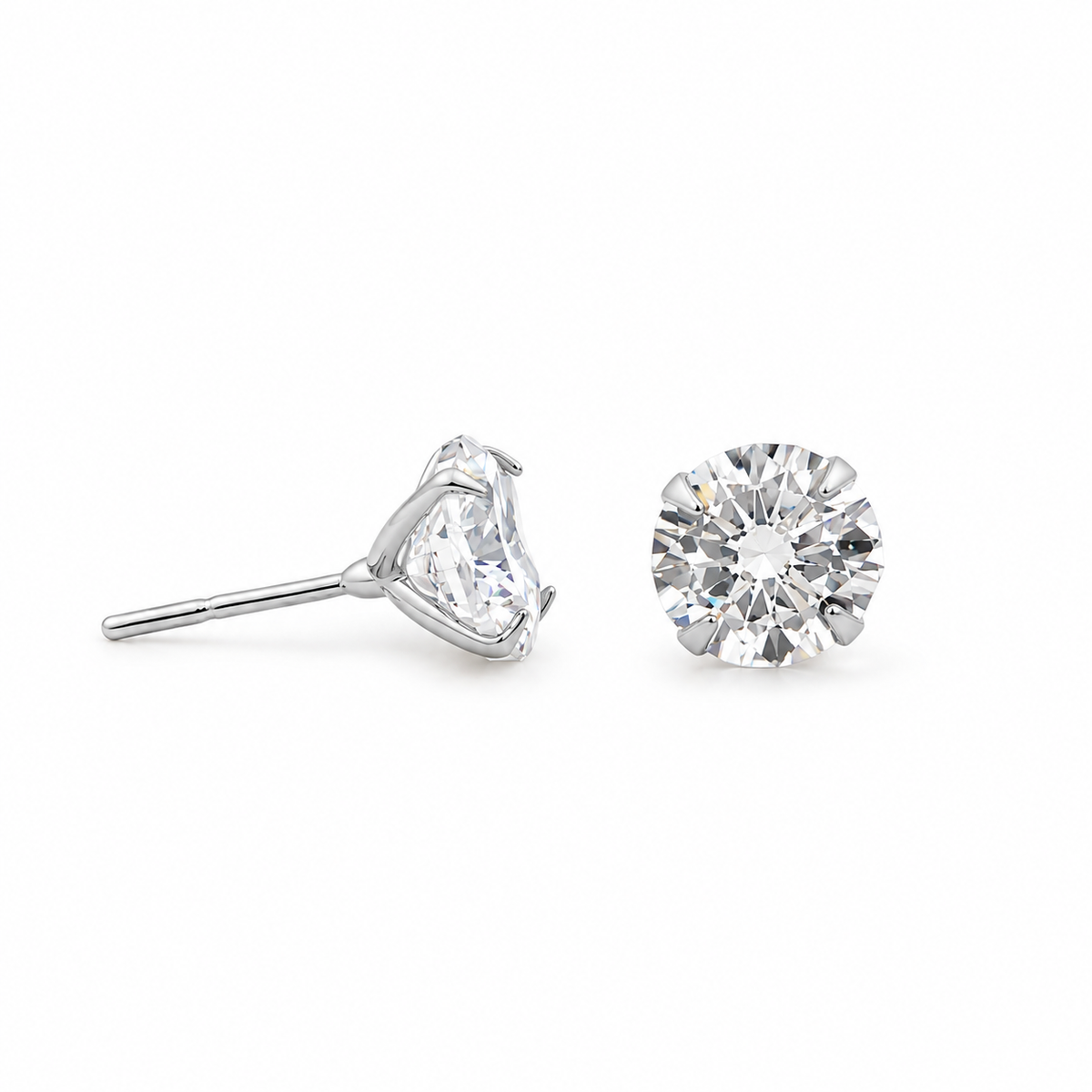 Large Round Shaped CZ Cubic Zirconia Stud Earrings (L137)