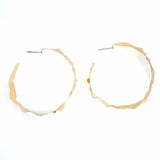 18K Gold Filled Vintage Minimalist Designed Wide Thin Hoops